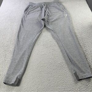 Gymshark  Critical Zip Joggers Mens Medium Gray Drawstrings Workout Gym Athletic